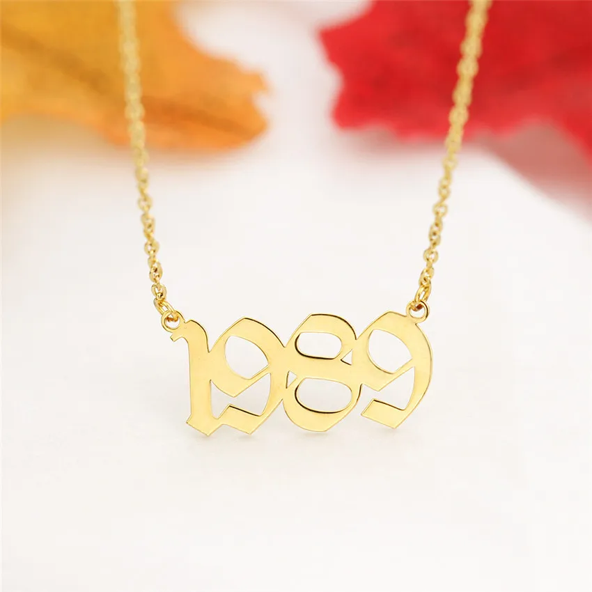 1985- Старое Английское ожерелье с цифрами для женщин и мужчин на день рождения подвеска чокер ожерелье s ювелирные изделия из нержавеющей стали