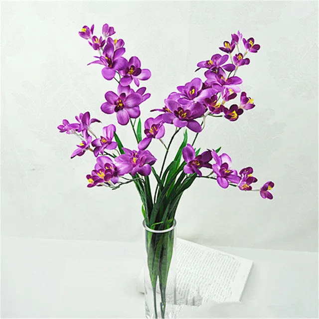 5pcs Artificial Freesia Flower with Green Leaf 2 stems/piece for ...