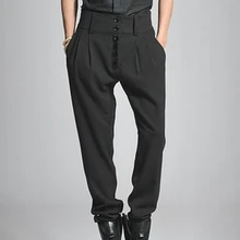 27-44! осенне-зимние мужские брюки больших размеров повседневные шаровары, брючные пуговицы с высокой талией, красивые ботики, джинсы, костюмы