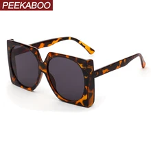 Peekaboo большие мужские Квадратные Солнцезащитные очки женские негабаритные черные леопардовые Солнцезащитные очки женские ретро унисекс Лето uv400