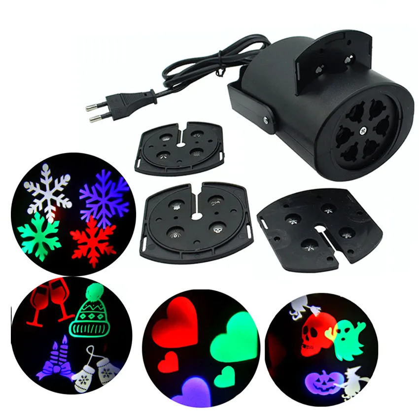 4 Pattern LED Snowflake Love Heart Halloween Candy Laser 