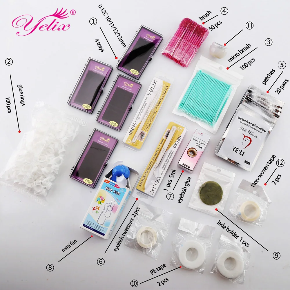 Профессиональный клей для ресниц набор инструментов наращивания накладных 12