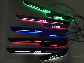 EOsuns LED 移動ドアスカッフポイントで Nerf バー & ランニングボードドア敷居光オーバーレイライニングフラットカバーストリップ bmw z4 E89 2009-13