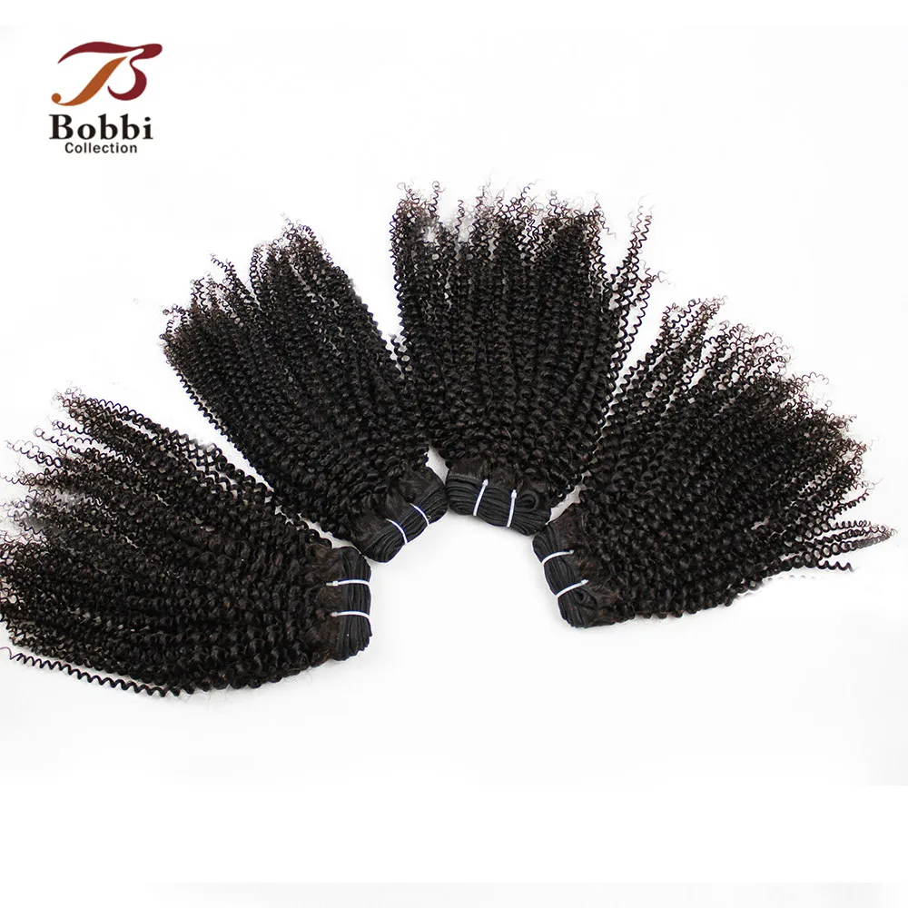

Bobbi Collection 3/4 Bundles Brazilian Hair Weave Bundles Natural Color Afro Kinky Curly Non-Remy Human Hair Extension
