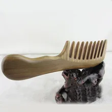 1 шт. сандаловое дерево ручной работы широкая зубная деревянная расческа Массажная щетка для волос Расческа Высокое качество Прямая