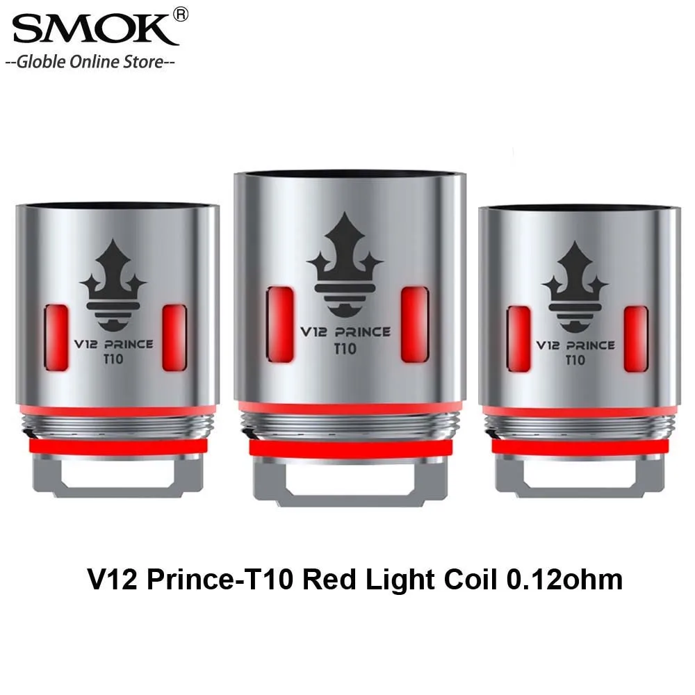 3pcs/lot SMOK TFV12 Prince-T10 Red Light V12 Prince T10 Coil 0.12ohm Vape Head Core For TFV12 Prince Tank Resa Prince/Mag Kit 3pcs/lot SMOK TFV12 Prince-T10 Red Light V12 Prince T10 Coil 0.12ohm Vape Head Core For TFV12 Prince Tank Resa Prince/Mag Kit