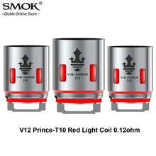 3pcs/lot SMOK TFV12 Prince-T10 Red Light V12 Prince T10 Coil 0.12ohm Vape Head Core For TFV12 Prince Tank Resa Prince/Mag Kit 3pcs/lot SMOK TFV12 Prince-T10 Red Light V12 Prince T10 Coil 0.12ohm Vape Head Core For TFV12 Prince Tank Resa Prince/Mag Kit