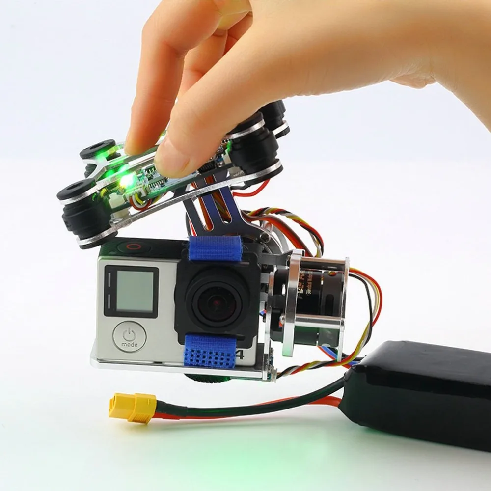 

Super Light DJI Phantom Gopro 3 4 CNC Brushless Motor Camera Gimbal with BGC Controller RTF only 163 grams