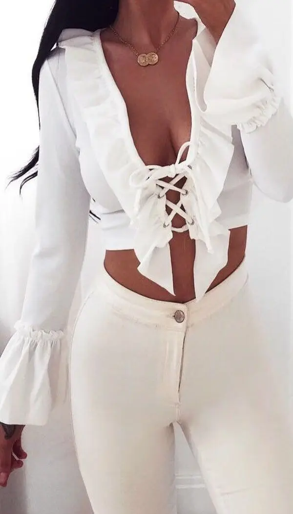 Женская блузка с длинным рукавом оборками и открытыми плечами|summer shirt|blouse fashionfashion