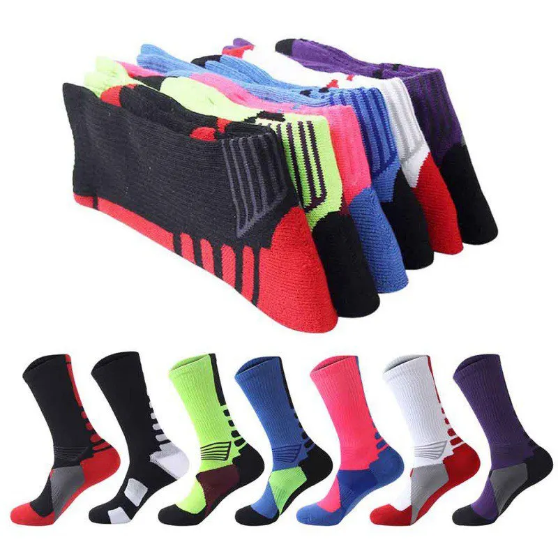 1 пара, мужские длинные носки для мальчиков, теплые футбольные носки, баскетбольные спортивные нескользящие носки для велоспорта, альпинизма, бега