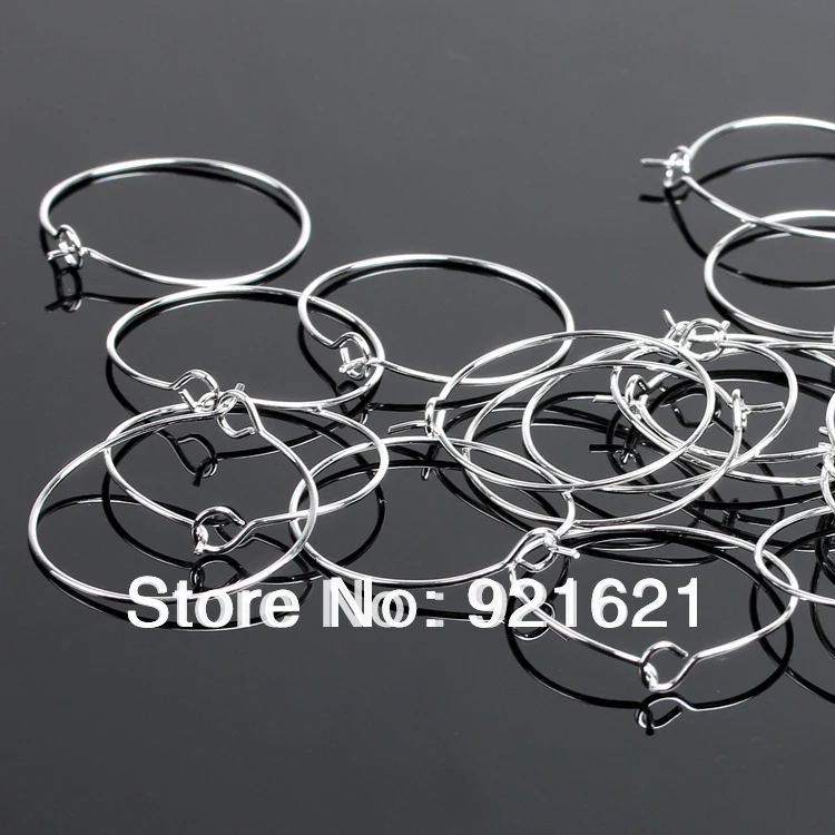 29*25 мм 500 шт./лот посеребренные серьги кольца Винные бокалы D0274|silver plated|lot lotring 25mm |