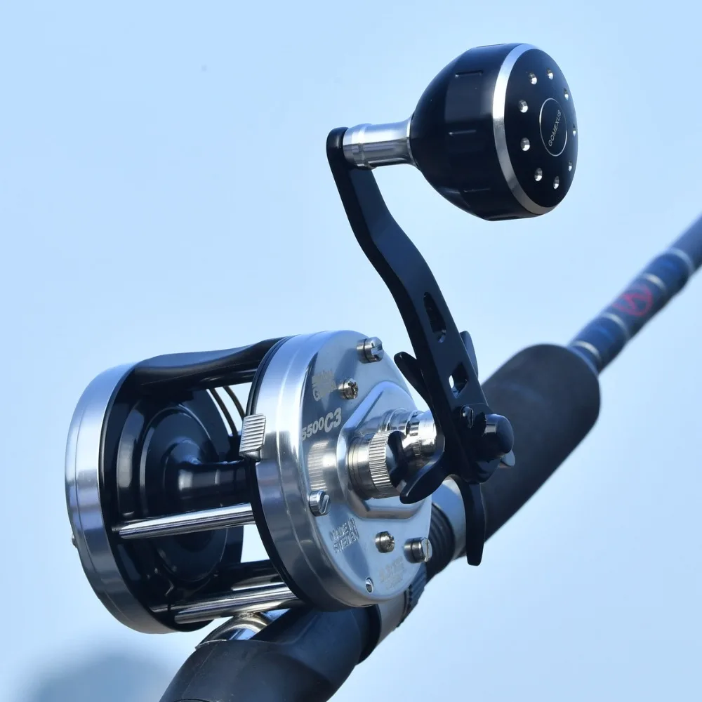 Gomexus Reel Power Handle For Daiwa Abu Garcia Baitcast Reel Low Profile Reel Round Reel 8*5mm Handle 75mm With 39mm Knob