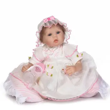 

NPK 42CM Soft Silicone Reborn Baby Dolls Girls Princess Newborn Realistic Bebe Reborn Toys Bonecas Gifts
