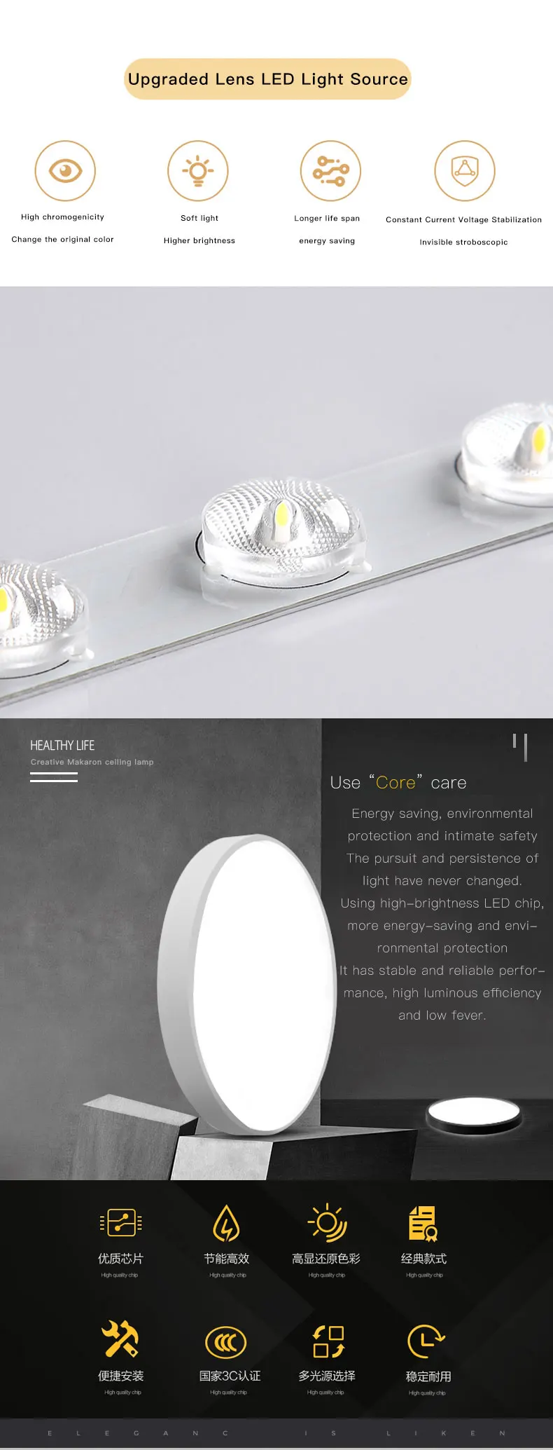 Современный светодиодный Потолочные светильники лампа поверхностного монтажа гостиная спальня ванная комната дистанционное управление домашняя отделка кухни