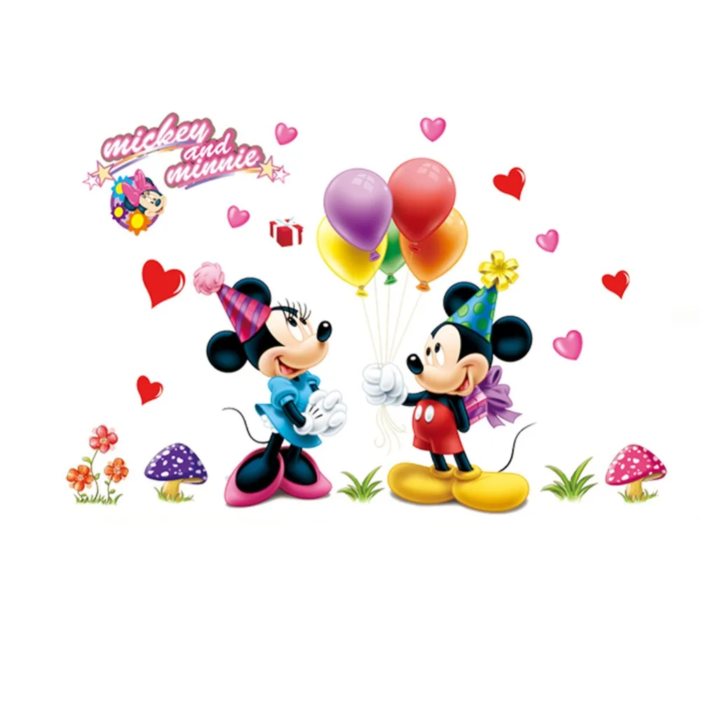 3d Cartoon Mickey Mouse Minnie Mouse Wall Sticker Children