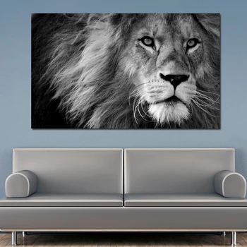 

1 Pcs Lion Animal Canvas Print Black and White Wall Pictures for Living Room Big Size Modern Posters Print Unframed