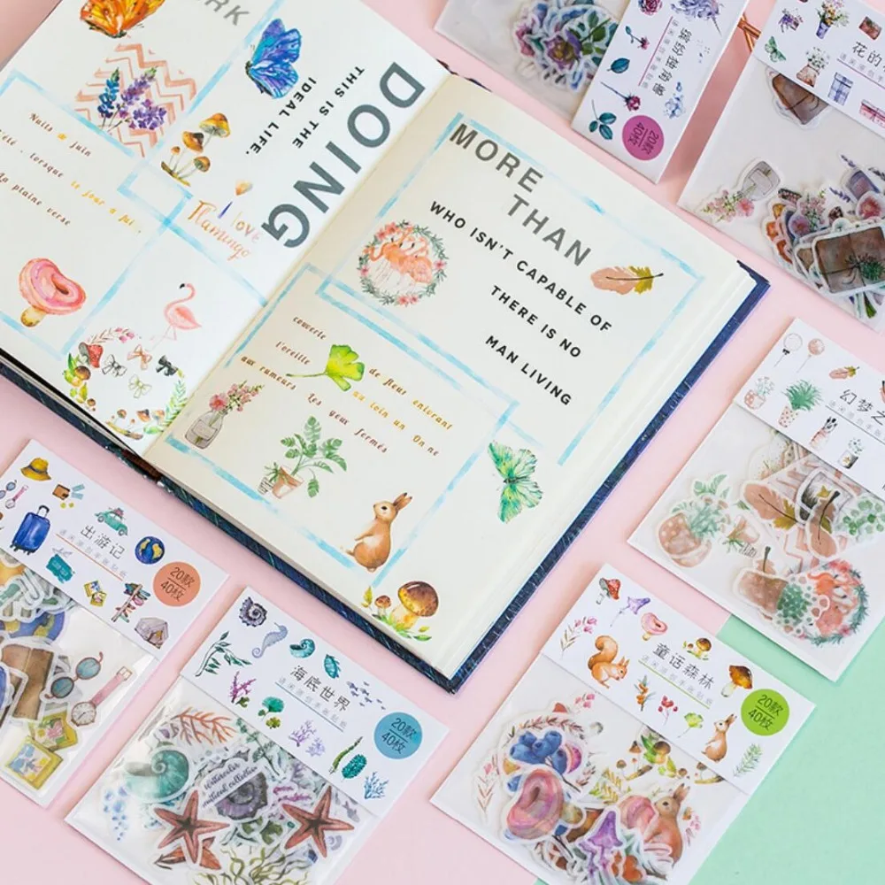 

The Flamingo Forest Unicorn Sea World Bullet Journal Decorative Stickers Adhesive Stickers DIY Decoration Diary Stationery Gift