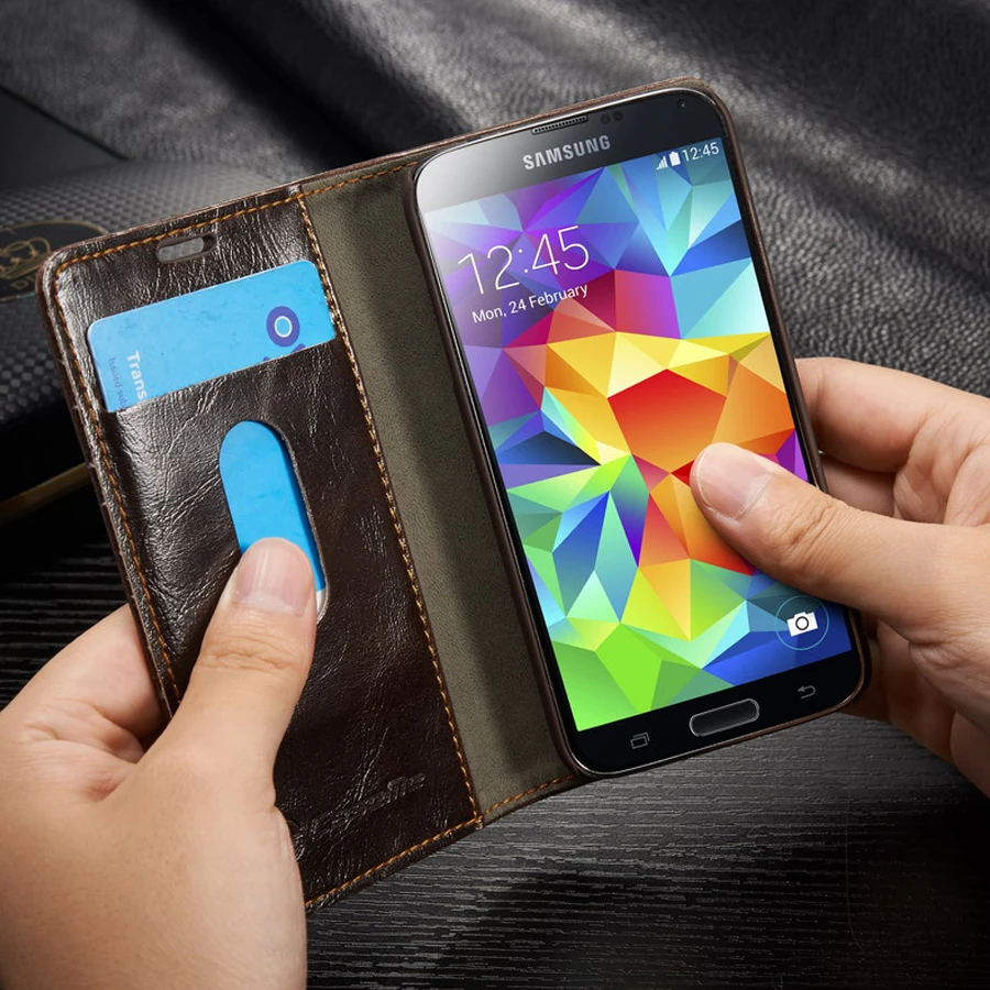 De Lujo Original del teléfono caso de la sFor Fundas Samsung Galaxy S5 caso Coque Samsung S5 mini G800 Auto billetera magnética cubierta