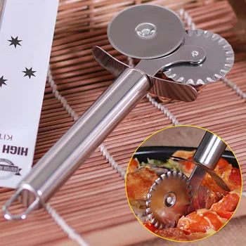 

1pcs Stainless Steel Double Roller Pizza Knife Cutter Pastry Pasta Dough Round Hob Lace Wheel Kitchen Pizza Tools