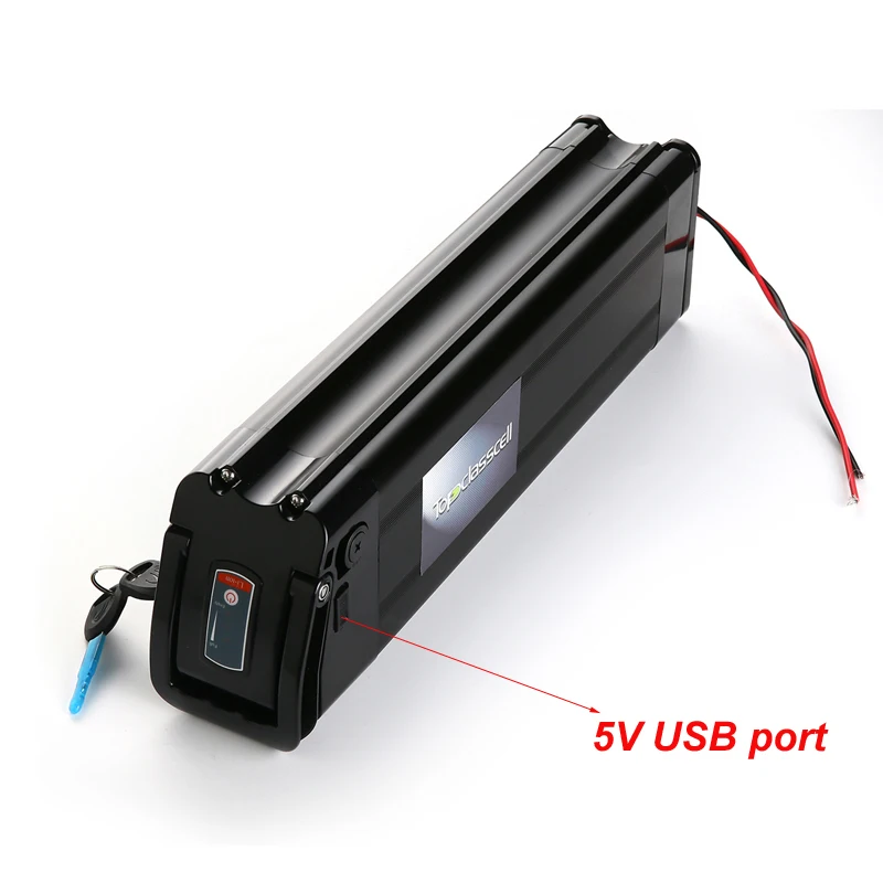 Без налогов 36V 25AH серебряные рыбы литий Батарея 36V 1000 w, фара для электровелосипеда в Батарея с зарядным устройством USB Порты и разъёмы