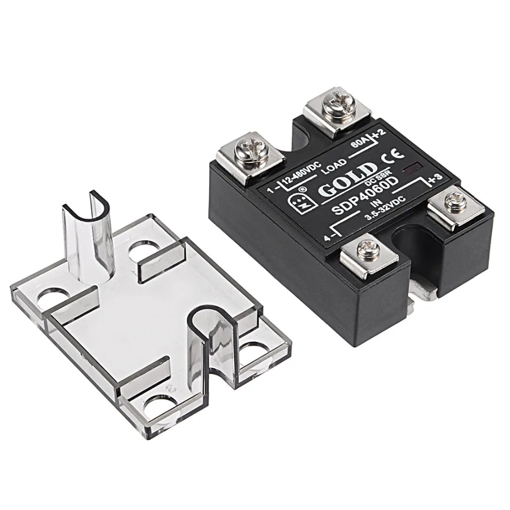 

Uxcell 3.5-32VDC to 12-480VDC 60A Single Phase Solid State Relay Module DC to DC Power Supplies SDP4060/10D Home Improvement