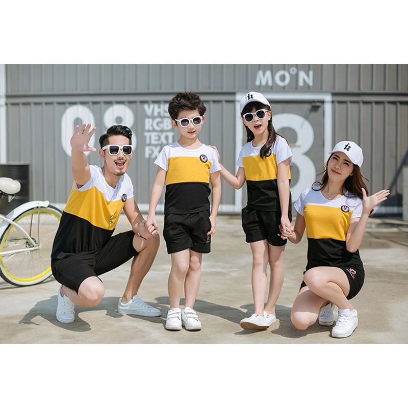 

T Shirt Set Mother Daughter Outfits Good Cotton Family Clothing 2019 Casual Family Matching Outfits Set Father Son Short Pant