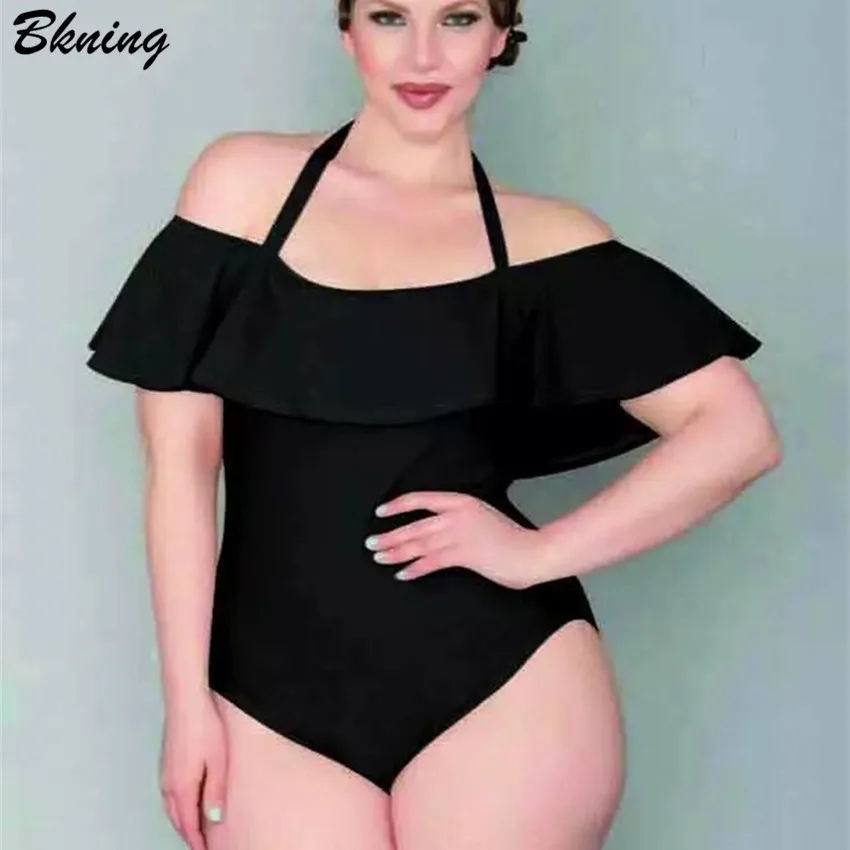 Swimsuits plus size off the shoulder