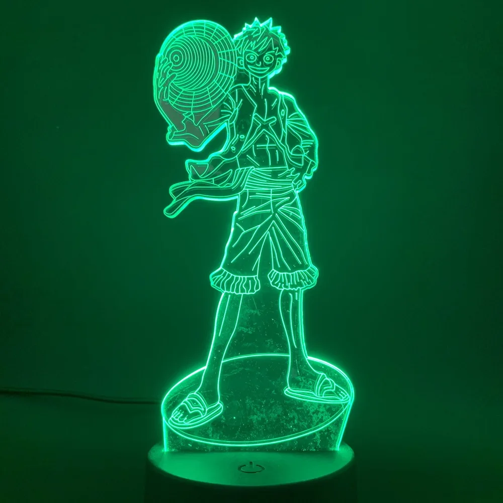 

3d Led Night Light Japanese Anime One Piece Monkey D Luffy Action Figure for Kids Bedroom Decor Child Birthday Gift Nightlight