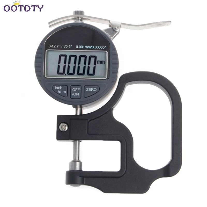 Digital Micrometer 0.001 12.7mm Electronic Thickness Gauge Depth LCD