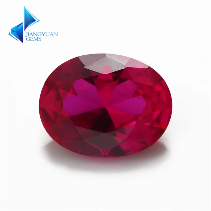 

Size 3x5mm~13x18mm Oval Cut 8# 3# 5# Red Rubys Synthetic Corundum Gems Stone For jewelry