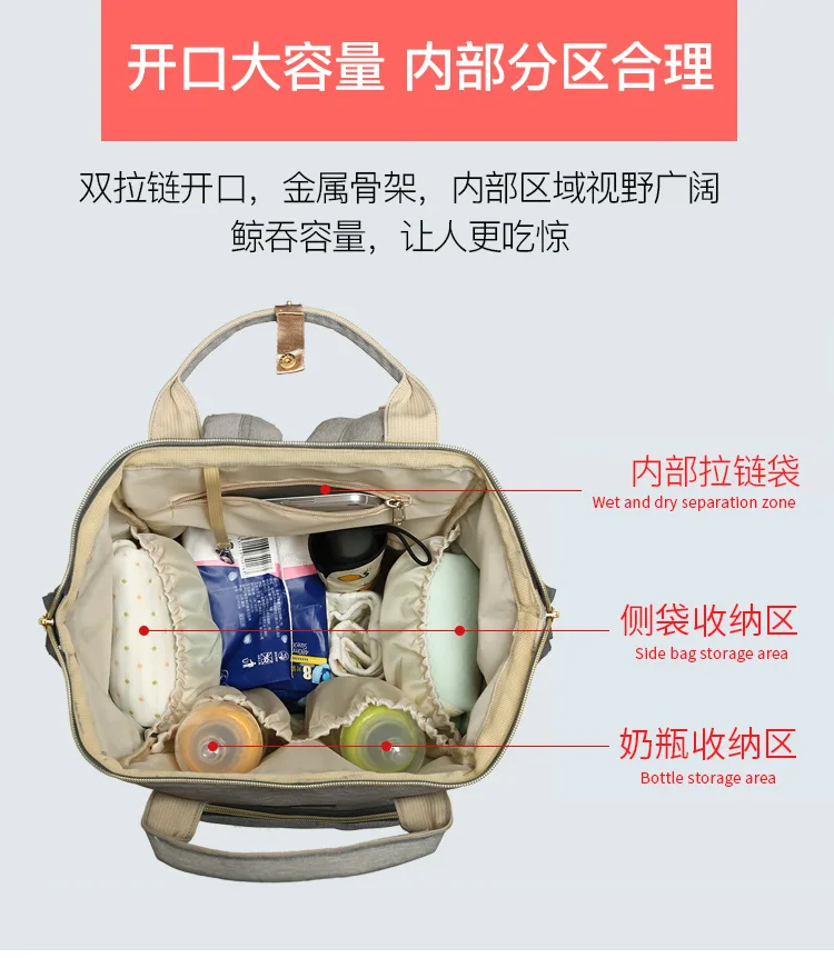 Fashion Mummy Diaper Bag Backpack Multifunction Maternity Nappy Bag Large Capacity Waterproof Travel Mom Organizer For Baby Care (8)
