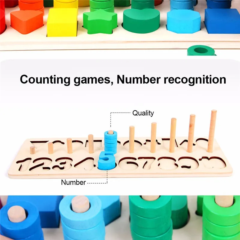 Детские Деревянные Монтессори материалы Учимся считать цифры соответствующие цифровой формы матч Раннее Образование Обучение Математика игрушки