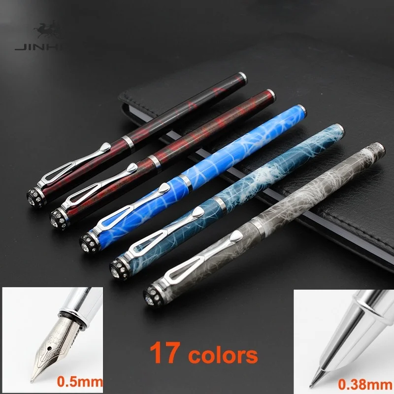 Jinhao 301 чернильная ручка супер тонкий наконечник 0 5 мм метала роскошный элегантный