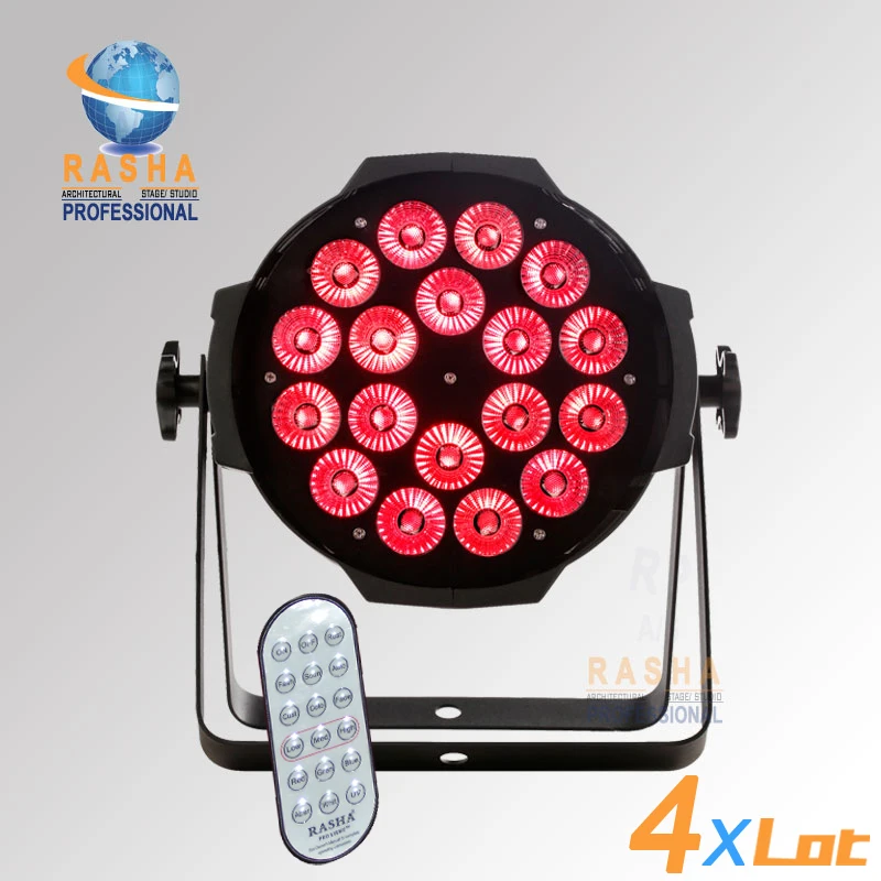 

Rasha Hex Aluminum 18*18W 6in1 RGBAW UV IRC Wireless LED Par Can With Powercon DMX512 LED Par Light For Stage Event Club Party