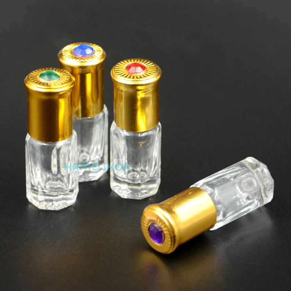5pcs 3ml Gold Mini Glass Roll On Bottles Roller Ball Cologne Sport