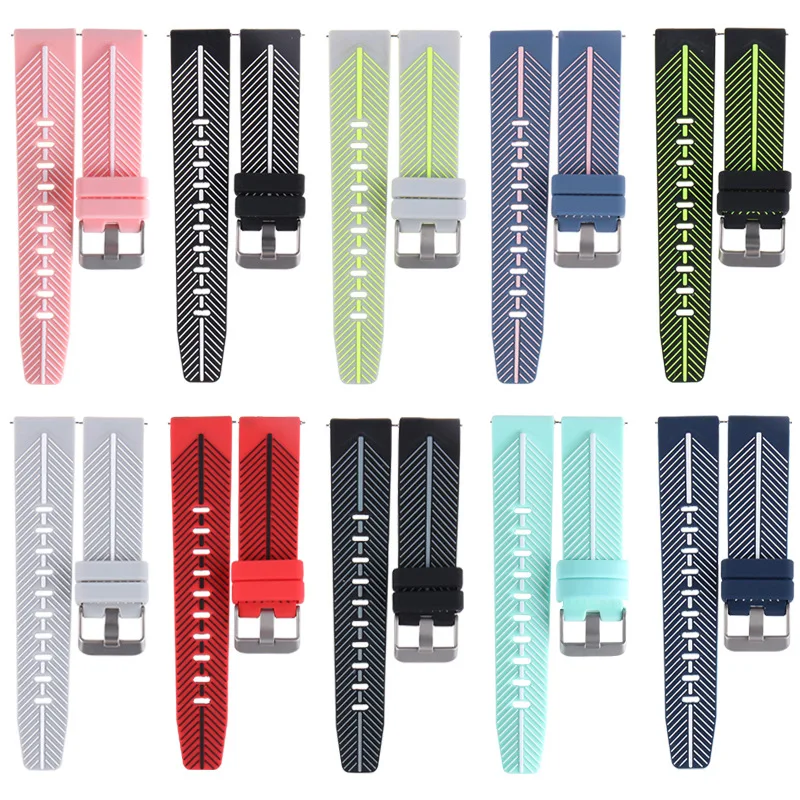 New Watch Straps Silicone Digital Watch Band 22mm Smart Bicolor