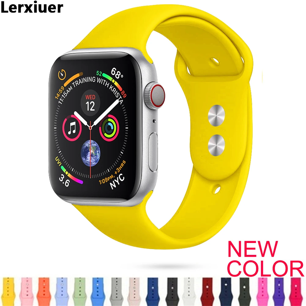 

Strap For Apple Watch band 38mm 42mm iWatch 4 band 44mm 40mm Sport Silicone belt Bracelet correa Apple watch 4 3 2 1 Accessories