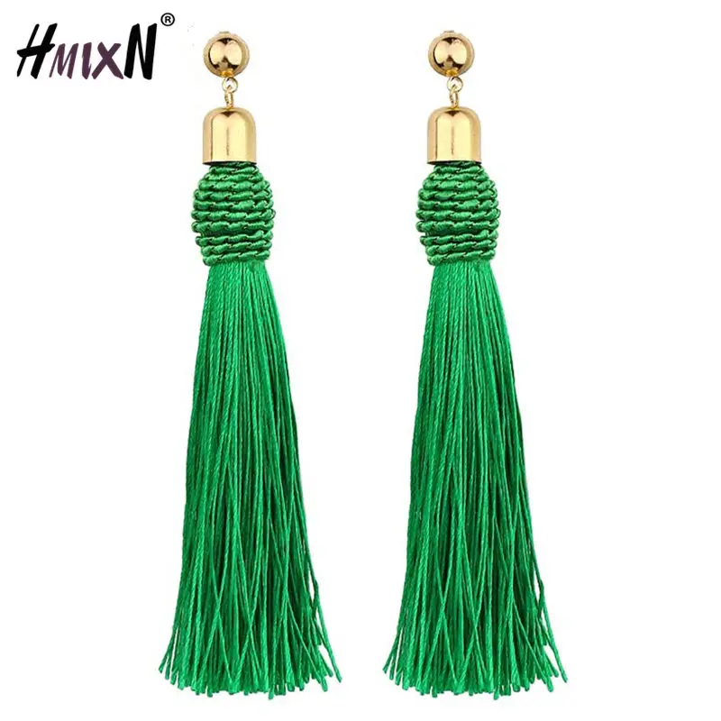 Hot Long Tassel Earrings Women Fashion Jewelry Twist Geometric Dangle Drop Earrings Brincos Fiber Brush Earring Boucle d'oreille