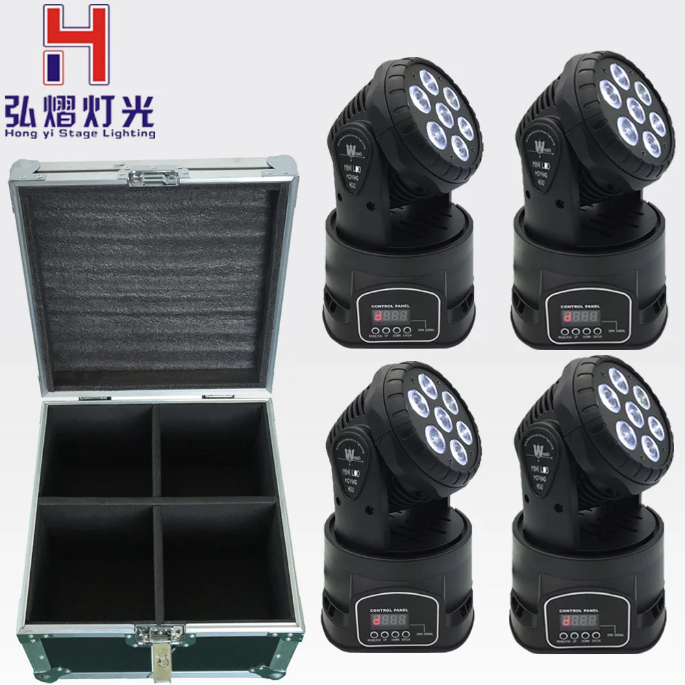 

Hongyi Stage Lighting 4psc 90W flightcase Moving Head Light 17X12W LED 50-60HZ dmx 512 controller Auto Stage DJ Lighting for