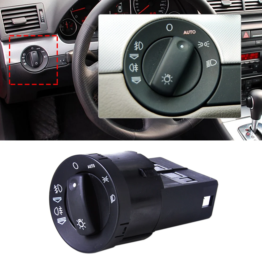 Headlight Control Fog Light Switch 8E0941531A W/O AUTO Function For Audi A4 S4 B6 Quattro From Madlife Garage 