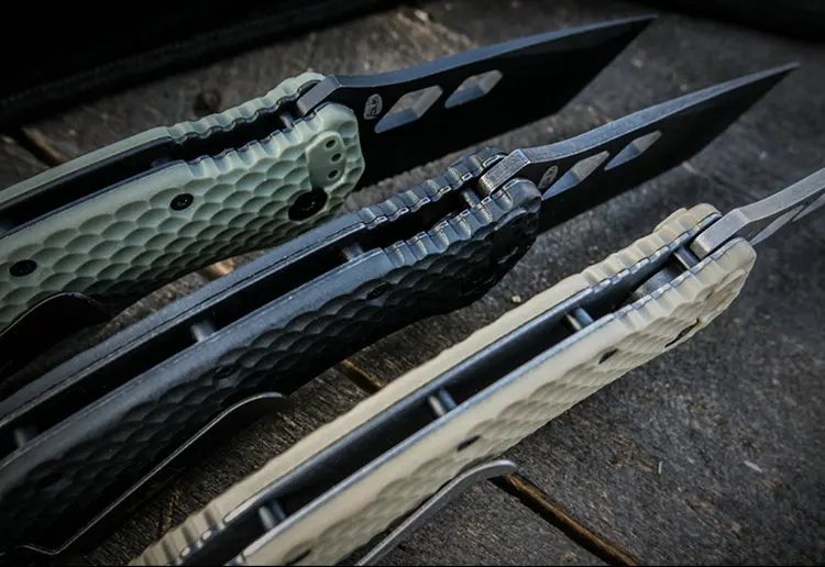 HX Outdoors Camping knives Pocket Knife 440C Steel Tactical Folding Survival Knives EDC Tools Outdoor Three Colors Handle