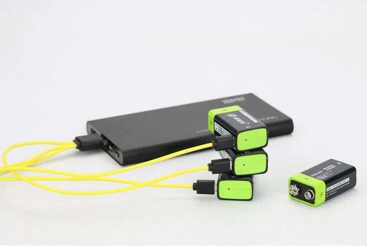 

Cncool 10pcs 9V 400mAh lithium li-po li-ion rechargeable battery + micro usb cable for charging
