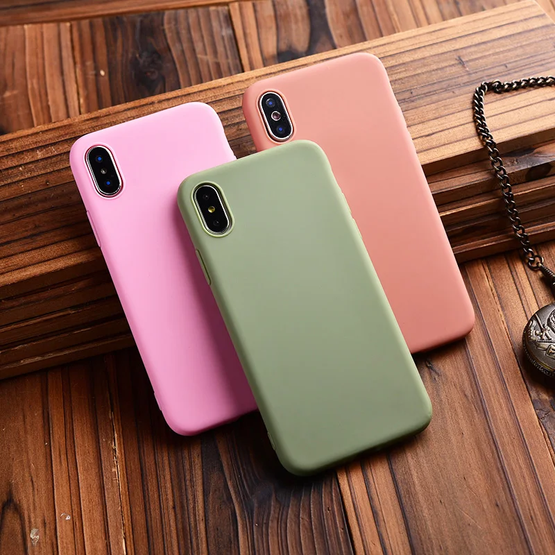Роскошный ударопрочный матовый цветной мягкий чехол из ТПУ для iphone 7 8 6 6s plus