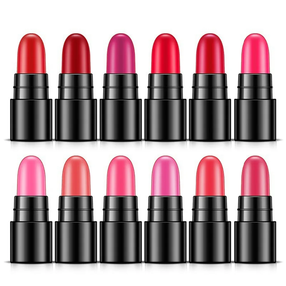 

100% brand new and high quality 12 pcs/box Mini Travel Moisturizing Lip Stick multicolorful Long Lasting Beauty Make up Cosmetic