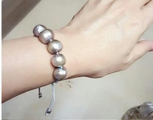 can choice color 12-13MM Baroque Alien Natural Freshwater Pearl Handmade Bracelet Size Adjustable | Украшения и аксессуары