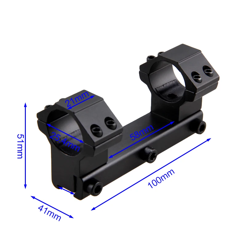 Тактическое более высокое крепление 25,4 мм винтовка Сфера 11 мм ласточкин хвост крепление двойное кольцо длинное 100 мм рельс Один Кусок
