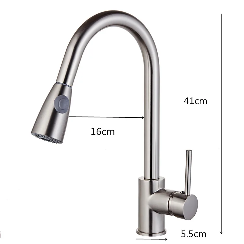 Neu Angekommene Pull Out Kitchen Wasserhahn Gold/Chrom/nickel/schwarz Waschbecken Mischbatterie 360 grad drehung küche mischbatterien Küche Tap