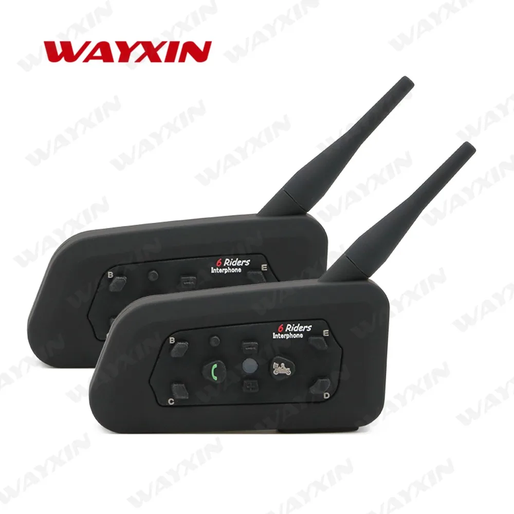 

2PCS 2018 new R6 1200M Motorcycle Bluetooth Helmet Headsets Intercom for 6 riders BT Wireless intercomunicador Interphone MP3
