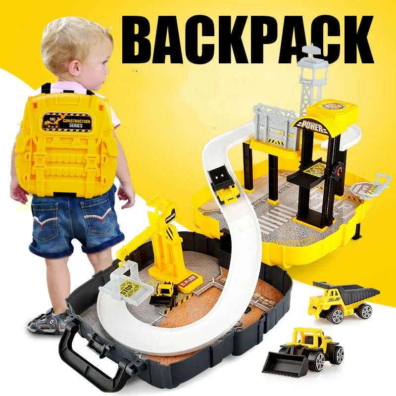 New Pattern Puzzle Assembling Track Car automobile Model Parking lot Engineering Toys Suit Boy Gift with original box |