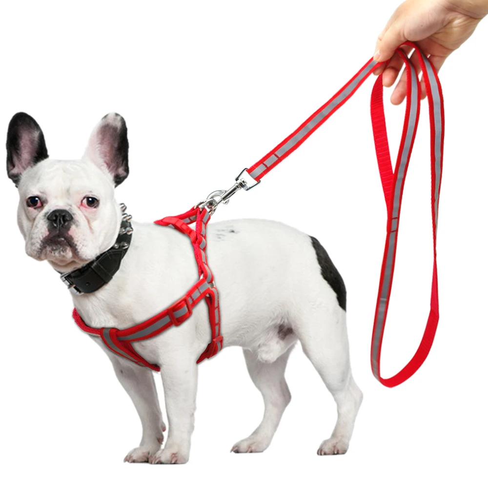 7 Colors Nylon Reflective Dog Harness Leash Lead Set For Small Medium Dogs Puppy Chihuahua Yorkie